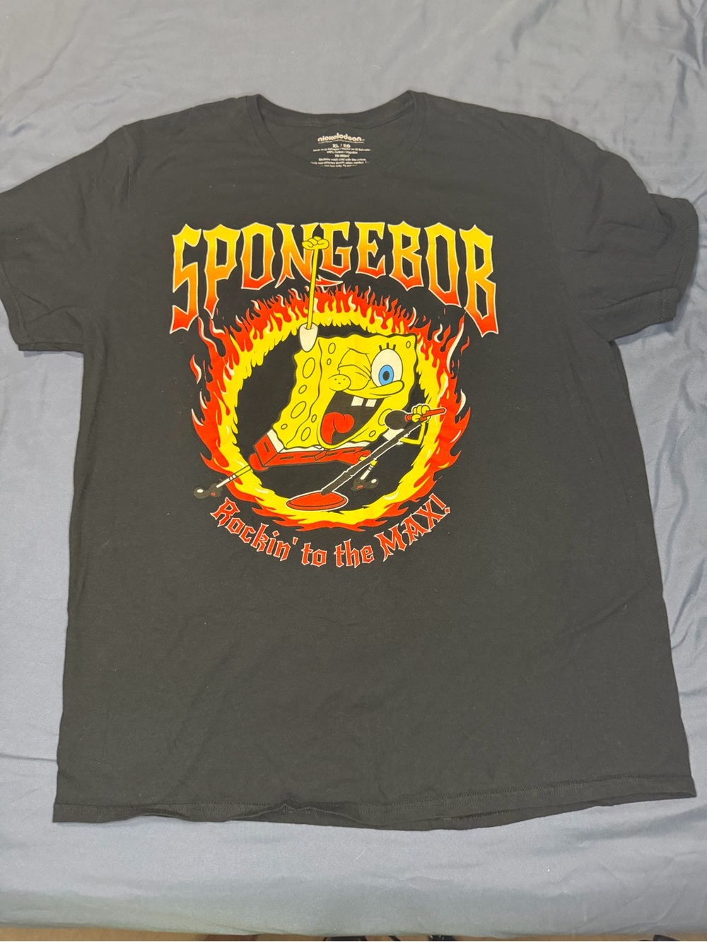 Nickelodeon Spongebob Squarepants Rockin' To The Max Men's T-shirt Sz XL